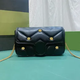 Moda bolsa de ombro feminina corpo cruzado clássico onda padrão metal logotipo design mini bolsa de couro com saco de cartão