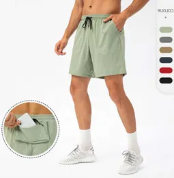 ll Hombres Yoga Deportes Pantalones cortos de secado rápido con bolsillo trasero Teléfono móvil Casual Running Gym Jogger Pant E962