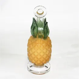 Kalın Ananas Bongs Cam Su Boru Bubblers Perkolator Sargındırıcı Teçhizatlar Recycler Teçhizat Kül Catcher 14mm Ortak Kase Kuvars Banger Tırnak