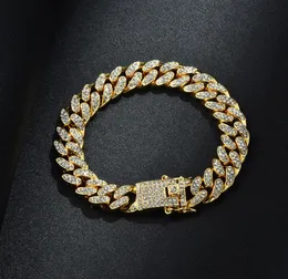 13MM 678910INCH HIPHOP GOLD SILVER ROSEGOLDシミュレーションアイスアウトマイアミキューバリンクチェーンBRACELET9750628