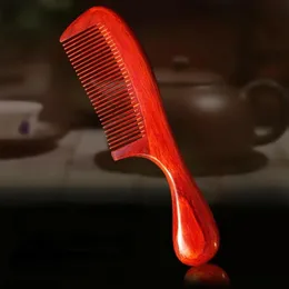 Natural Red Sandalwood Fine Tooth Hair Comb Straight Curly Hair Detangler Massage Comb for Women Men Gift 240104