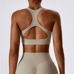 Lu Align Lu Yoga Colete Sutiã Esportivo Top Feminino Ginásio Sexy Esportes Apertado Sutiã Esportivo Fitness Feminino Cueca de Treino Almofada de Peito Removível Sutiã Anti-vibração LL Limão