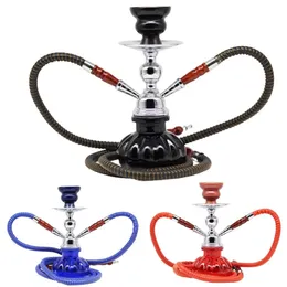 Arabian nargile büyük çift hortumlar portatif nargile shisha nargile cam narj