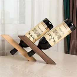 Bar Home Wooden Wine Bottle Rack Display Stand Holder Balance Bracket Walnut Beech Support 240104