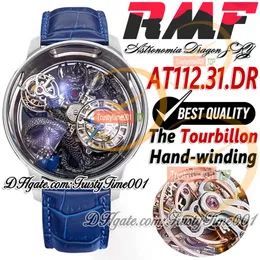 RMF AT112.31.DR天文学トゥールビヨン機械式メンズウォッチ3Dアートブラックドラゴン天体ダイヤルアリゲーターレザーストラップスーパーエディションTrustyTime001 Watches