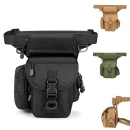 Män midja Fanny Pack Leg Bag Militär Tactical Motorcykel Rider Camera Sports Travel Nylon Man Bum Hip Belt Lårväskor 240103