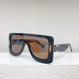 Übergroße Sonnenbrille LW40106U Acetat-Linsenrahmen mit großem Rahmen, Marke BrandProtective Mask, gelbe Fernspiegelbrille, weiße Luxus-Loewee-Vollrahmenbrille