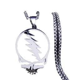 AFAWA Grateful Dead Schädel Edelstahl Kette Halskette für MenWomen Silber Farbe Halskette Schmuck cadenas mujer N4206S035854384