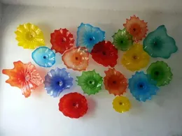 Lampade Lampade a piastra multicolore Arti per la decorazione domestica Apparecchio moderno Piatti sospesi in vetro di Murano con fiori Arte della parete