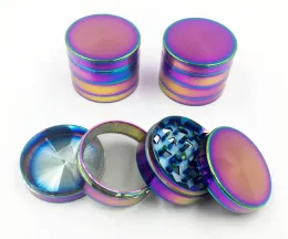 아름다운 40mm/50mm/55mm/63mm Rainbow Grinders 4 부 분쇄기 아연 합금 재료 상단 담배 연조류 연마 향신료 삭제기