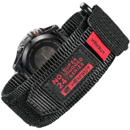 Faixa de relógio preta de ajuste rápido, pulseira esportiva de nylon super resistente, laço tecido para fenix 7 6 5 instinto tactix 20mm 22mm 26mm 240104