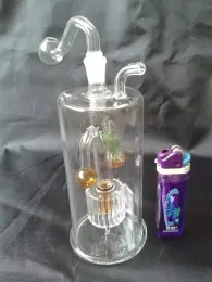 014 높이 Bongglass Klein Recycler 석유 굴착 물 파이프 샤워 헤드 Perc 봉 유리 파이프 담배 잎 ZZ