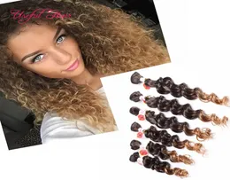 220G deep wave bundles brazilian kinky curly hair weaves SEW IN HAIR EXTENSIONS Jerry curlysynthetic braidingburgundy color weav3603157