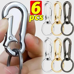 Keychains 2/4/6pcs Gourd Buckle Clip Key Holder Stainless Steel Climbing Hook Car Strong Carabiner Chain Rings Waist Hanging