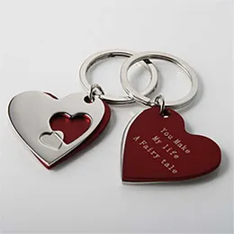 10st Personlig skiktad hjärta Keychain -gåvor för kärlek Birthday Return Gift Party Giveaways Evenemang Keepsak Keyring