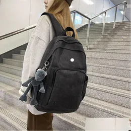 أكياس في الهواء الطلق Lu Simple Nylon Tudents Campus Teenager Shoolbag Backpack Trend Korean Trend with Backpacks Laptop Bag 321 Drop Droviour spor dhnwr