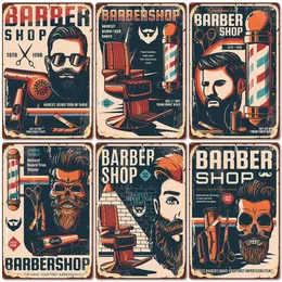 Tillbehör andra modetillbehör roliga designade metallmålning Barber Shop Metal Plate Haircuts and Shaves Advertising Decorative Board H