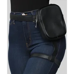 Moda ins na moda elegante mulheres cintura perna cinto de couro legal menina saco fanny pacote para caminhadas ao ar livre motocicleta 240103