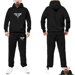 Herren-Trainingsanzüge Herren The Last Of Us-Trainingsanzug-Set Fireflies Male Sweatsuits Sport-Jogginghose und Hoodie Hip Hop Drop Delivery Appar Dh7Dr