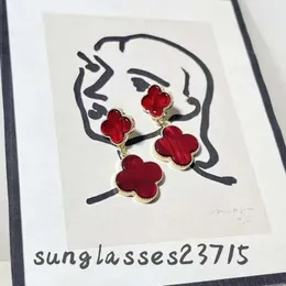 2024 neue Kreuz Ohrringe Stud für Frauen vier klee Schmuck Hip Hop Einfache Mode Diamant Ohrring Party Geschenk