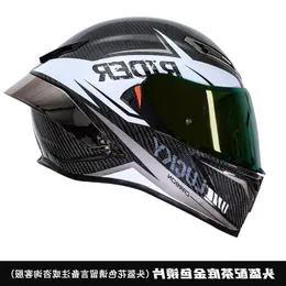 Kask Moto AGV Motosiklet Tasarımı AGV Güvenlik Konforu AGV3C Sertifikalı Karbon Fiber Tam Kask Erkekler Anti Kış Sıcaklık Şapkası Bluetooth Kulaklık Yuvası BBK9
