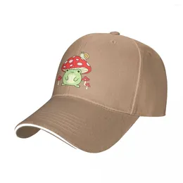 Ball Caps Frog With Mushroom Hat - Kawaii Cottagecore Aesthetic Baseball Cap Custom Hats Men Women'S