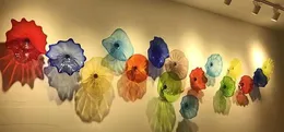 Lampade Vendita calda Lastre di vetro soffiato a mano per la decorazione della parete Stile Multicolor Piatti da appendere in vetro di Murano Wall Art Dimensioni colore personalizzate