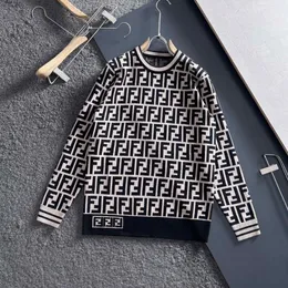 Luxury Medusa Men Autumn And Winter Long Sleeved Upscale Interior With Classic Plaid Letter Jacquard Embroidery Small Label Round Neck Knitted Sweater For Men 8211