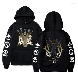 Erkek Hoodies Kötü Omens Band Müzik Hoodie Tanrı'yı ​​Bulma Daha Önce Beni Buluyor Kış Erkekler Kadınlar Vintage Büyük Boyu Sweatshirt