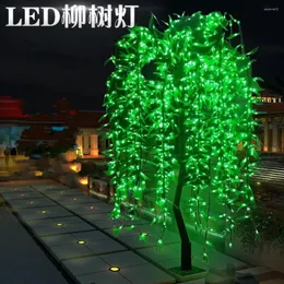 Noel Süslemeleri Led Yapay Söğüt Ağlayan Ağaç Işık Dış Mekan Kullanımı 1152PCS LEDS 2M Yükseklik Yağmur Dekorasyon