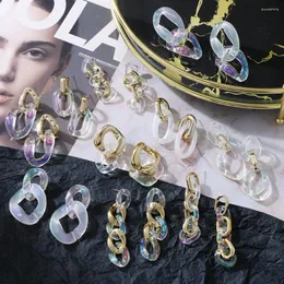 Dingle örhängen vkme-korean uttalande för kvinnor harts geometrisk guldfärg örhänge 2024 smycken mode trendig gåva