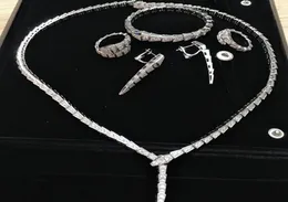 Marka cienkie szczupłe bransoletki Bowczące Klips Klipu biżuterii Zestaw szerokiego pierścienia naszyjnik zestaw dla kobiet4014365