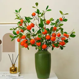Kwiaty dekoracyjne 85 cm symulacja kumquat pomarańczowa gałąź kwiat gałąź domowy dom do salonu dekoracja sypialnia DIY kwiatowy bukiet