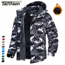 TACVASEN Winter Fleece Lining Parka Waterproof Mens Ski Snowboard Jackets Windproof Removable Hoodie Coats Casual Windbreaker 240104