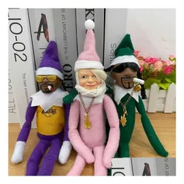 Forniture di giocattoli di Natale Regalo per bambini P Snoop On A Stoop Amanti dell'hip hop Snoo transfrontaliero Piegato su elfo Resina decorativa Bambola Drop Deli Dhniq