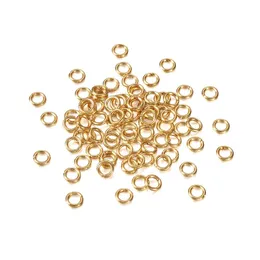 Pulseira 500 peças de aço inoxidável 304, anéis de salto abertos, anéis divididos, jóias, descobertas, banhado a ouro real 4 5 6 7 8mm