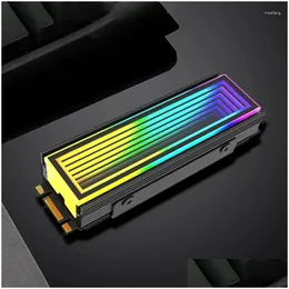 Вентиляторы Охлаждения Компьютер 5 В Argb Sync ПК 2280 SSD M2 Радиатор Rgb M.2 Nvme Высокая эффективность Бесконечная бездна Эффект Игровые развлечения Dro Otmbs