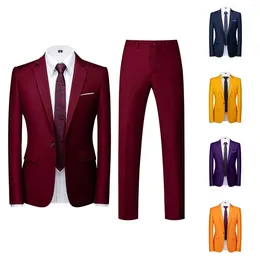 Ternos masculinos formal tux traje terno moda magro 2 peça negócios festa de casamento jaqueta calças superiores