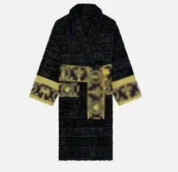 Alta qualidade algodão homens mulheres roupão sleepwear longo robe designer carta impressão casais sleeprobe camisola inverno quente unisex pijamas cores 090