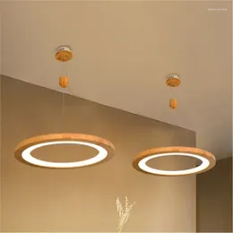 Pendelleuchten Restaurant Kronleuchter Moderner Stil Wohnzimmerlampe Massivholz Runder Ring Led Schlafzimmer Kunst Nordische Persönlichkeit