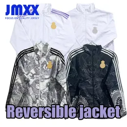 JMXX 23-24 REAL MADRIDS Especial Futebol Reversível Jaqueta Jerseys VINI JR BELLINGHAM Mens Jersey Homem Futebol 2023 2024 Windbreaker Manga Comprida Fan Versão