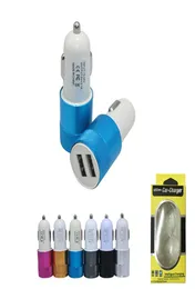 Auto-USB-Ladegerät Schnellladung 21A 1A Handy-Ladegerät 2-Port USB-Schnellladegerät für Samsung Tablet CarCharger mit Einzelhandel P5296844