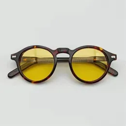 Солнцезащитные очки, очки ночного видения, мужские, Джонни Депп, женские, синие, желтые, LEMTOSH, винтажные, круглые, из ацетата, оттенок 250p