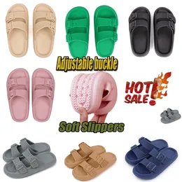 Vendita calda Pantofole da donna Fibbia regolabile Sandali con plateau spessi Scarpe da spiaggia Pantofola da bagno Morbido EVA Suola piatta Diapositive taglia 34-45