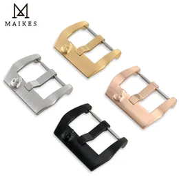 MAIKES Stainless Steel Watch Clasp 16mm 18mm 20mm 22mm 24mm Black Silver Rose Gold Buckle For band 240104