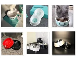 Ceramic Pet Bowl Luxury Dog Designer Cat Feeder Small and Medelstorlek Söt dubbla drinkare Tillbehör 2203232956995