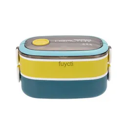 Bento Boxes 1300/1600 ml Lunchbox Studenter Dubbel Microwavable Lunch Box Portable 304 Rostfritt stålisolering Pendlare Bento Portable YQ240105