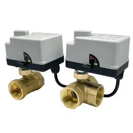 DN15 DN20 DN25 DN50 Brass Motorized Ball 220V 12V 24V 3-Wire 2-Control Electric Actuators with Manual Switch 240104