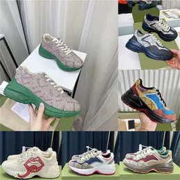 Zapatillas de deporte de diseñador 10A, zapatos Rhyton, zapatos de hombre Beige, zapatillas de deporte multicolores, zapatos informales de lujo Vintage para mujer