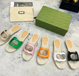 Interlocking g cutout läder espadrilles skor glider tofflor sommar glidplattform sandaler handgjorda sko för kvinnor avslappnad luxe lägenheter fabrikskor